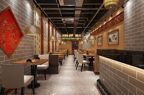 盐城传统中式餐厅餐馆装修设计效果图