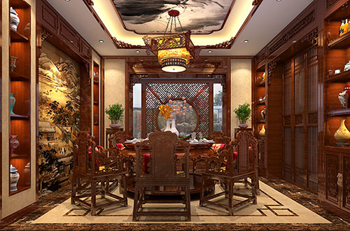 盐城温馨雅致的古典中式家庭装修设计效果图